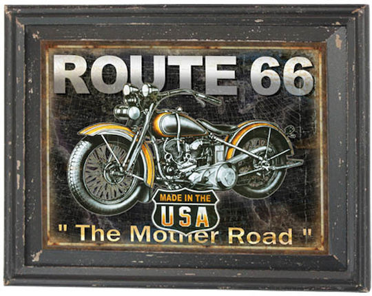 Wanddekoration Holztafel Route 66 46cm x 37,5cm