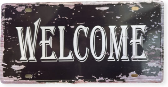 Μεταλλική Ταμπέλα Welcome 30x15