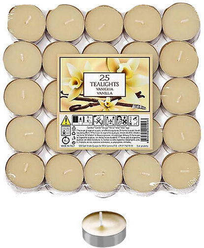 Tealights Vanilla Scent 4 Hours Set 25 Pieces