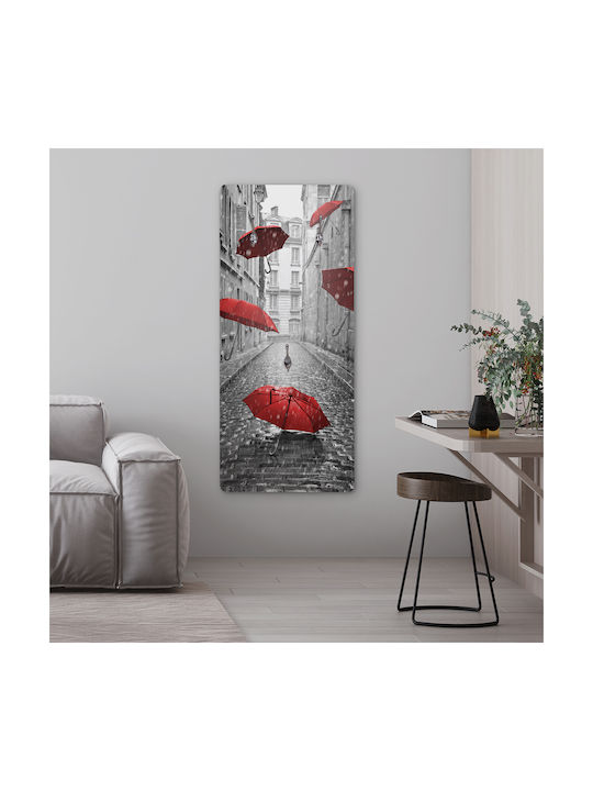 Εικαστική Κρεμάστρα Ομπρέλες Στη Βροχή 40x90cm 16mm Uv Εκτύπωση Κρεμάστρα Νίκελ Κόντρα Πλακέ Θαλάσσης