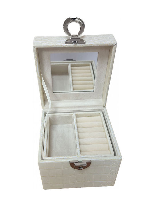 Бижутерия За Бижута Бежова Кожена 11.5x12.5x10см