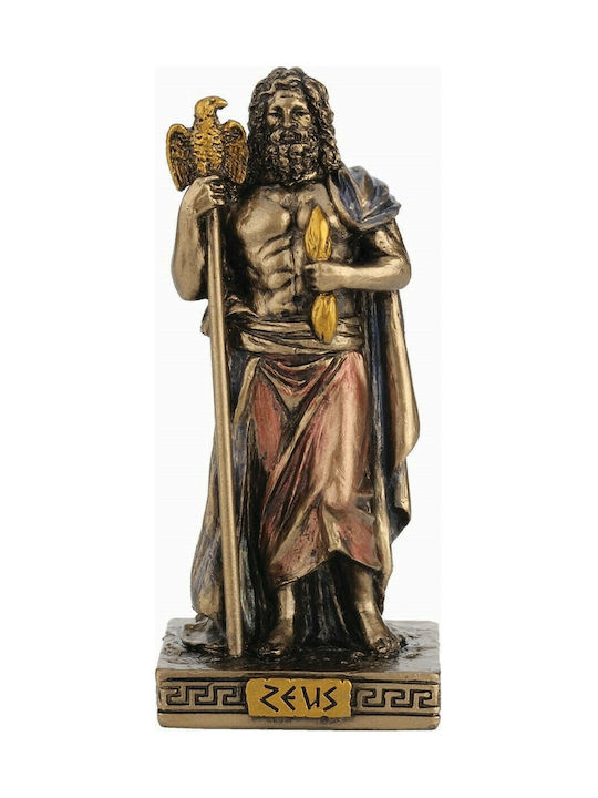 Zeus Miniature Statuette Electrolyzed Bronze Veronese 8.5cm