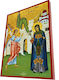 Saint Irini Chrysovalantou – Classic Byzantine Icon with Terracotta Reddish Line 28cm