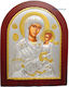Silver Icon of the Holy Mother of God the Healer with Gold Plated Decoration