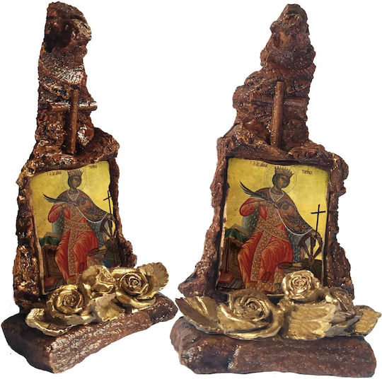 Saint Catherine Icon – Ceramic Tabletop Icon Stand 16cm