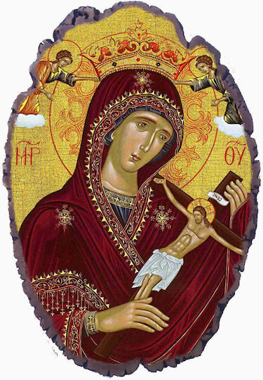 Holy Mary of the Grave Stone Image Base and Wall 21cm
