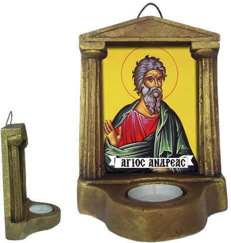 Saint Andrew Ceramic Wall Icon and Base Reso 16cm x 11.5cm