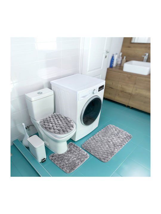 Antiderapant Set Covorașe de Baie Microfibra Toaletă LightGreyRug1 Lightgreyrug1 35x35buc 3buc