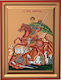 Heiligenikone Heiliger Demetrios Siebdruck Holz 19x25cm