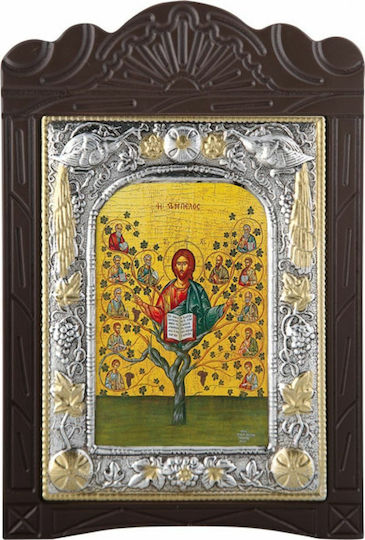 Wooden True Vine Carving Silver Leaf 925 Local Gilding Code 203 15x23