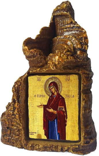 Icoană Fecioara Maria Călugăriță – Piatră de Masă Formă de Inimă 14cm