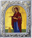 Holy Mary Gerontissa – Silver-Plated Ceramic Icon for Church Frame 23cm