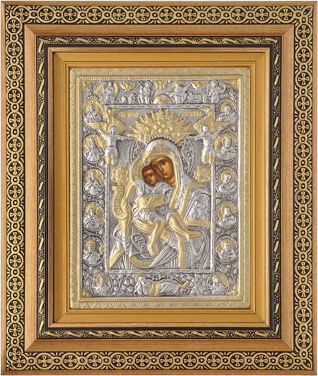 Saint Icons "Axion Esti" Silver Covering 925 Local Gold Plating Code 810 53x65