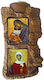 Heilige Maria Eleusa & Heilige Anastasia Diptich Keramik Kerzenhalter Reso 17cm