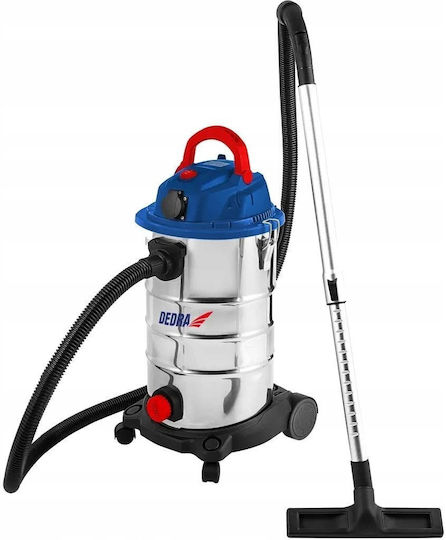 Dedra Staubsauger Flüssigkeiten / Feststoffe 1600W mit Edelstahl Behälter 30Es