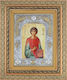 Saint Icon Agios Panteleimon Silver Leaf Cover 925 Local Gold Plating Code 801 32x38