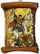 Heiligenikone St. Georg Keramik Papyros Wand 13cm