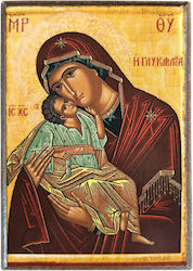 Virgin Mary Christ Glykophilousa "Icon Frame Category Paper Krn No 00 Dimension 6.5cm X 9.5cm" Icon Wood MDF S&k Byzantine Icons