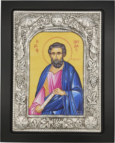 Εικόνα Άγιος Ιούδας Θαδδαίος 19x24 Κατασκευασμένη Ευγενή Μέταλλα Έχει Υποστεί Ειδική Επεξεργασία Παραμένει Αμετάβλητη Στον Χρόνο