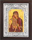 Saint Icon "Axion Esti" Black Wood Silver Leaf 925 Code 105 23x28cm