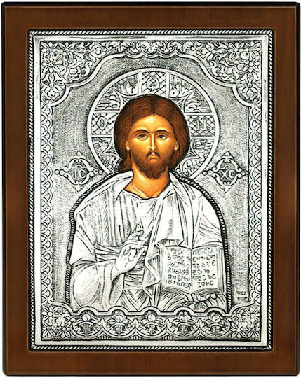 Εικονα Χριστος Ευλογων Ασημενιο 925° 23 X 17 Cm