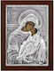 Heilige Maria Glykofilousa Silber Ikone 12x9cm