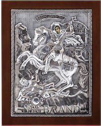 Άγιος Δημήτριος Ασημένια Εικόνα 20x16cm