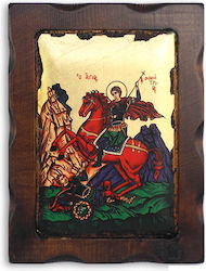 Άγιος Δημήτριος Ξύλινη Εικόνα 23x17cm