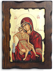 Παναγία Άξιον Εστί Ξύλινη Εικόνα 23x17cm