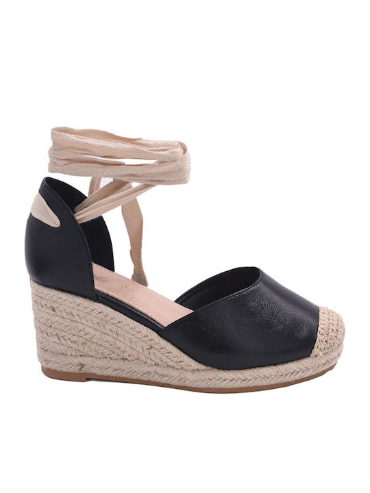 Platforme Dama De Vară Tip Espadrile Negre