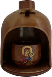 Lampă Ulei Templu Theomitor Ceramică 11x16cm Maro