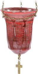 Hängendes Vigilölampen Handgefertigtes Glas 11x7,5 Rotes