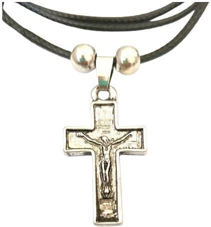 Doppelseitiger Anhänger Kreuz Hals Metallisch No.49