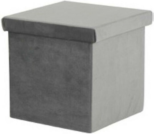Декоративна Кутия Велюр Сива Polyester 20x20x3 Cm