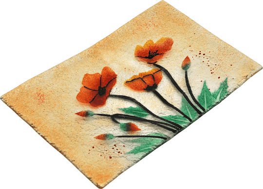 Platou Decorativ Handcrafted Sticlă ''Kallisti'' Păpădii Portocalii 19,5x29,5