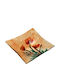 Handgefertigte Glas Dekorative Platten ''Kallisti'' Mohnblumen Orange 23x23