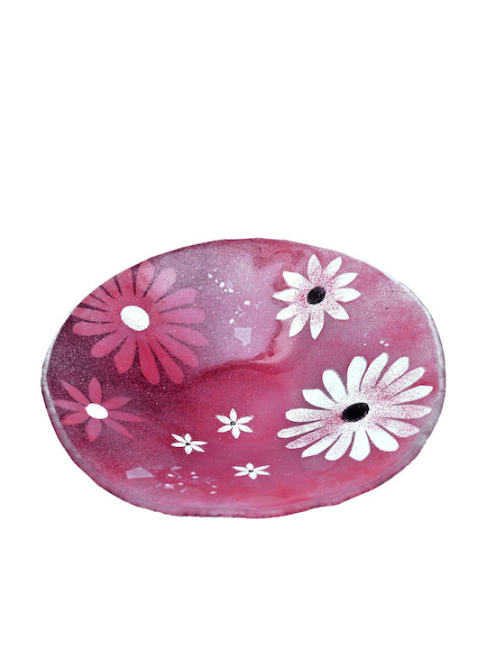 Handmade Glass Decorative Platter Caliste Margarites Purple 28.5cm