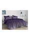 Set Double Bed Sheets Rubber Hugger Purple Dots 100% Cotton Carnation 160x200+30