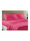 Set Double Bed Sheets Solid Fuchsia Economy Carnation 200x245