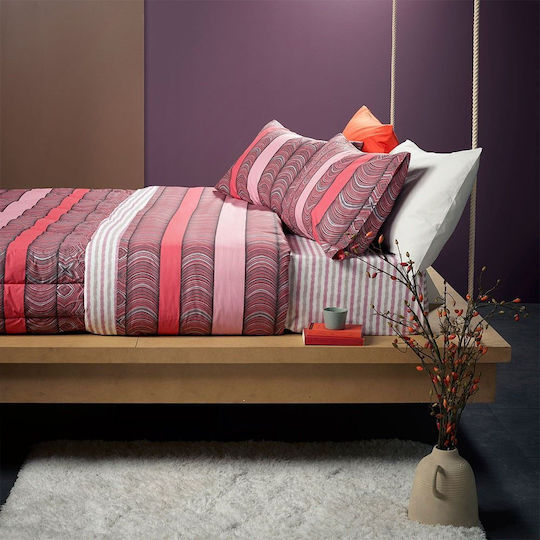 Puffy Line U1 9307056 Duvet Cover Set 4pcs Rosa Bassetti King Size 250x210cm 100% Cotton