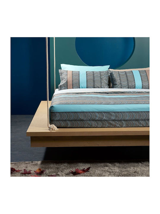 Puffy Line P1 9307055 Duvet Cover Set 4pcs Turquoise Bassetti Super King 250x210cm 100% Cotton