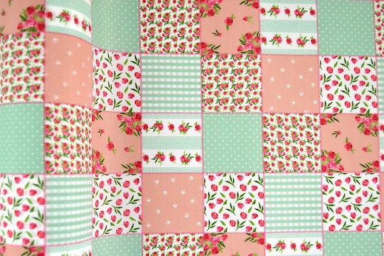Stoff Microfibra Spring Patchwork Türkis 45 Cm x 5 M