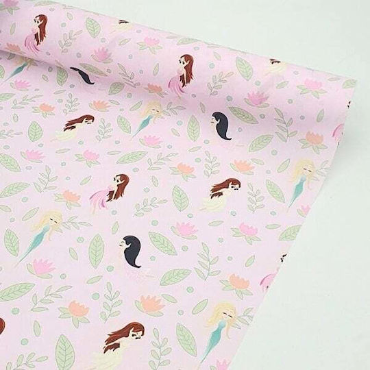 Roll Fabric Microfiber Fairies 45cmx5m Pink