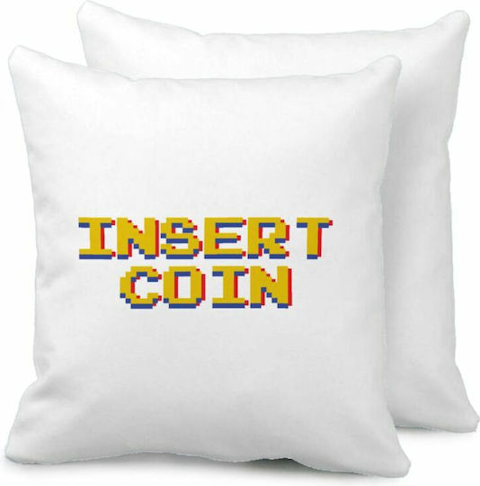 Insert Coin Sofa Cushion 40x40cm Filling Included