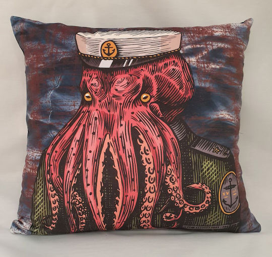 Velvet Decorative Pillow Case 45x45 Octopus 45x45