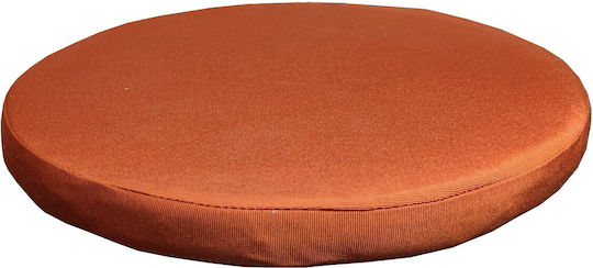 Outdoor Round Chair Cushion Waterproof Fabric Orange Colour Zipper Φ48*5cm