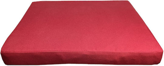 Outdoor Chair Cushion Waterproof Fabric Red Colour Zipper 43*43*5cm