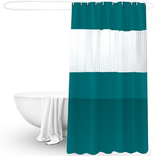 Shower Curtain 180x180cm Waterproof Plastic Eco-Friendly Transparent Green