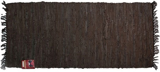 Кожен Килим 65x190см Тъмно Кафяв