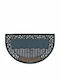 Covoraș Cauciuc-Mochetă-Metal Semicircular Albastru